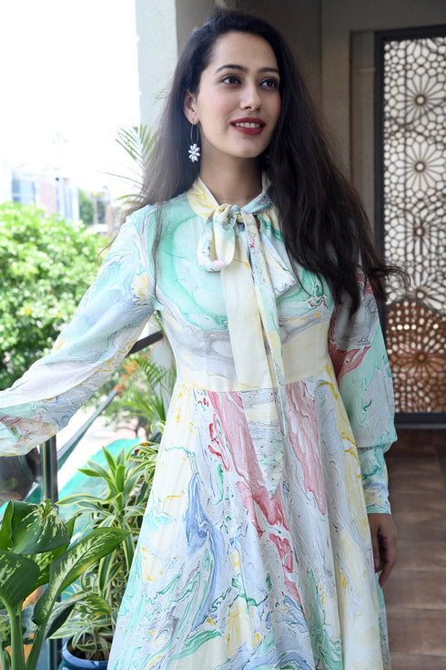 AAHELI ABIGAIL MARBLED MAXI DRESS AAHELI ABIGAIL MARBLED MAXI DRESS